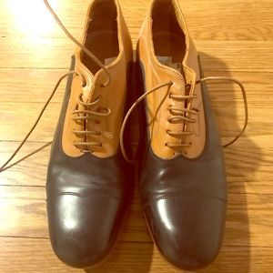 Alexander McQueen Size 43 Black/ Tan Oxfords
